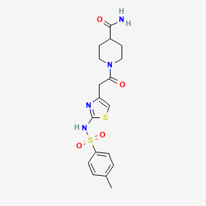 1-(2-(2-(4-Methylphenylsulfonamido)thiazol-4-yl)acetyl)piperidine-4-carboxamide