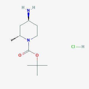 molecular formula C11H23ClN2O2 B2359838 tert-Butyl (2R,4S)-4-amino-2-methylpiperidine-1-carboxylate hydrochloride CAS No. 2305078-78-6