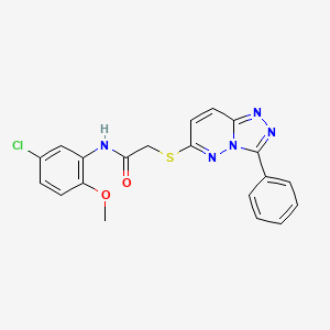 molecular formula C20H16ClN5O2S B2359840 N-(5-chloro-2-methoxyphenyl)-2-((3-phenyl-[1,2,4]triazolo[4,3-b]pyridazin-6-yl)thio)acetamide CAS No. 852372-49-7