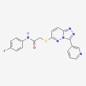 molecular formula C18H13FN6OS B2359899 N-(4-fluorophenyl)-2-{[3-(pyridin-3-yl)-[1,2,4]triazolo[4,3-b]pyridazin-6-yl]sulfanyl}acetamide CAS No. 868968-57-4