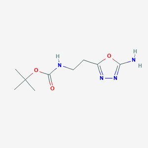 molecular formula C9H16N4O3 B2359903 tert-butyl N-[2-(5-amino-1,3,4-oxadiazol-2-yl)ethyl]carbamate CAS No. 1780605-77-7