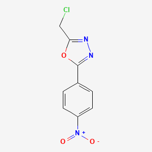 molecular formula C9H6ClN3O3 B2359914 2-(Chloromethyl)-5-(4-nitrophenyl)-1,3,4-oxadiazole CAS No. 50677-30-0