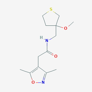 B2359917 2-(3,5-dimethylisoxazol-4-yl)-N-((3-methoxytetrahydrothiophen-3-yl)methyl)acetamide CAS No. 1797650-27-1