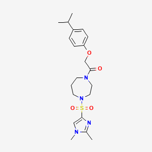 1-(4-((1,2-dimethyl-1H-imidazol-4-yl)sulfonyl)-1,4-diazepan-1-yl)-2-(4-isopropylphenoxy)ethanone