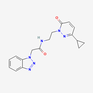 2-(1H-benzo[d][1,2,3]triazol-1-yl)-N-(2-(3-cyclopropyl-6-oxopyridazin-1(6H)-yl)ethyl)acetamide