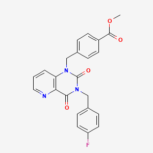 molecular formula C23H18FN3O4 B2359943 methyl 4-((3-(4-fluorobenzyl)-2,4-dioxo-3,4-dihydropyrido[3,2-d]pyrimidin-1(2H)-yl)methyl)benzoate CAS No. 921548-99-4