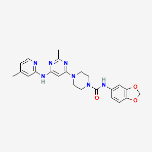 N-(benzo[d][1,3]dioxol-5-yl)-4-(2-methyl-6-((4-methylpyridin-2-yl)amino)pyrimidin-4-yl)piperazine-1-carboxamide