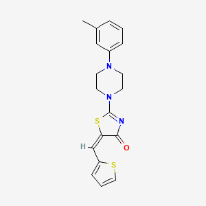 (E)-5-(thiophen-2-ylmethylene)-2-(4-(m-tolyl)piperazin-1-yl)thiazol-4(5H)-one