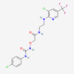 2-({[(4-chloroanilino)carbonyl]amino}oxy)-N-(2-{[3-chloro-5-(trifluoromethyl)-2-pyridinyl]amino}ethyl)acetamide