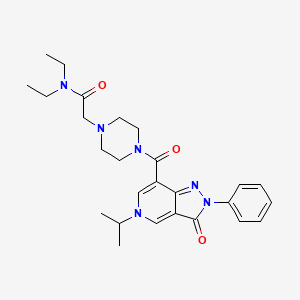 molecular formula C26H34N6O3 B2359974 N,N-diethyl-2-(4-(5-isopropyl-3-oxo-2-phenyl-3,5-dihydro-2H-pyrazolo[4,3-c]pyridine-7-carbonyl)piperazin-1-yl)acetamide CAS No. 1105217-32-0