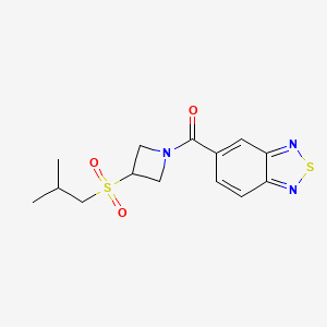 molecular formula C14H17N3O3S2 B2359986 苯并[c][1,2,5]噻二唑-5-基(3-(异丁基磺酰)氮杂环丁-1-基)甲酮 CAS No. 1797692-31-9