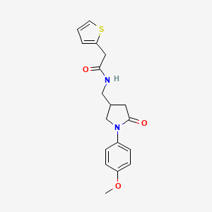 N-((1-(4-methoxyphenyl)-5-oxopyrrolidin-3-yl)methyl)-2-(thiophen-2-yl)acetamide