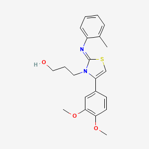 (Z)-3-(4-(3,4-dimethoxyphenyl)-2-(o-tolylimino)thiazol-3(2H)-yl)propan-1-ol