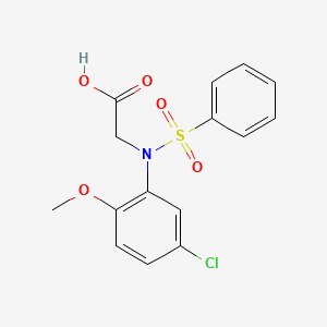 molecular formula C15H14ClNO5S B2360030 N-(5-chloro-2-methoxyphenyl)-N-(phenylsulfonyl)glycine CAS No. 328010-58-8