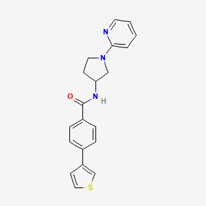 molecular formula C20H19N3OS B2360036 N-(1-(pyridin-2-yl)pyrrolidin-3-yl)-4-(thiophen-3-yl)benzamide CAS No. 1798513-75-3