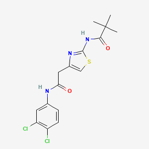 molecular formula C16H17Cl2N3O2S B2360041 N-(4-(2-((3,4-dichlorophenyl)amino)-2-oxoethyl)thiazol-2-yl)pivalamide CAS No. 69186-54-5