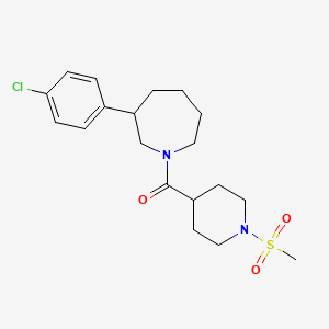 molecular formula C19H27ClN2O3S B2360044 (3-(4-Chlorophenyl)azepan-1-yl)(1-(methylsulfonyl)piperidin-4-yl)methanone CAS No. 1788849-66-0