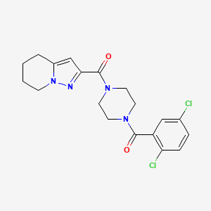 molecular formula C19H20Cl2N4O2 B2360046 (4-(2,5-Dichlorobenzoyl)piperazin-1-yl)(4,5,6,7-tetrahydropyrazolo[1,5-a]pyridin-2-yl)methanone CAS No. 2034405-45-1