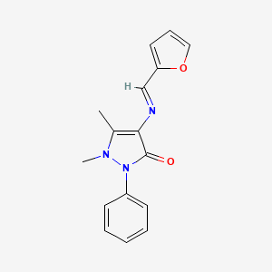 (E)-4-((furan-2-ylmethylene)amino)-1,5-dimethyl-2-phenyl-1H-pyrazol-3(2H)-one