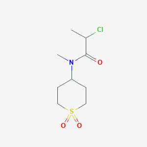 molecular formula C9H16ClNO3S B2360054 2-Chloro-N-(1,1-dioxothian-4-yl)-N-methylpropanamide CAS No. 1995609-39-6