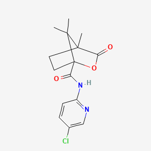 molecular formula C15H17ClN2O3 B2360059 N-(5-chloropyridin-2-yl)-4,7,7-trimethyl-3-oxo-2-oxabicyclo[2.2.1]heptane-1-carboxamide CAS No. 633318-91-9