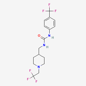 molecular formula C16H19F6N3O B2360060 1-[[1-(2,2,2-Trifluoroethyl)piperidin-4-yl]methyl]-3-[4-(trifluoromethyl)phenyl]urea CAS No. 2310205-47-9
