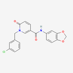 molecular formula C20H15ClN2O4 B2360061 N-(benzo[d][1,3]dioxol-5-yl)-1-(3-chlorobenzyl)-6-oxo-1,6-dihydropyridine-3-carboxamide CAS No. 946280-57-5