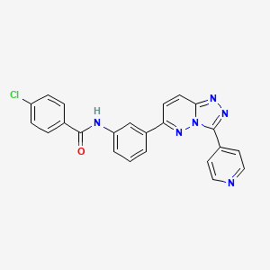 molecular formula C23H15ClN6O B2360063 4-chloro-N-(3-(3-(pyridin-4-yl)-[1,2,4]triazolo[4,3-b]pyridazin-6-yl)phenyl)benzamide CAS No. 891114-39-9