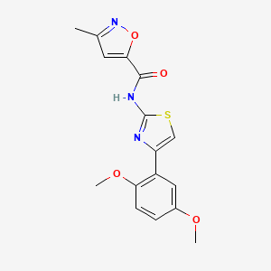 molecular formula C16H15N3O4S B2360078 N-[4-(2,5-dimethoxyphenyl)-1,3-thiazol-2-yl]-3-methyl-1,2-oxazole-5-carboxamide CAS No. 930408-16-5