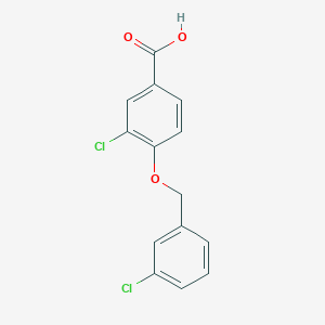 B2360102 3-chloro-4-[(3-chlorophenyl)methoxy]benzoic Acid CAS No. 1002970-32-2