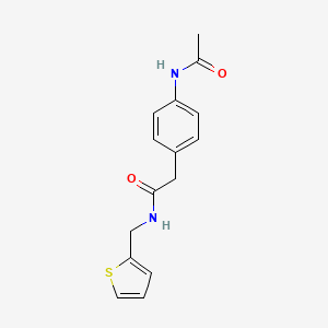 molecular formula C15H16N2O2S B2360110 2-(4-acetamidophenyl)-N-(thiophen-2-ylmethyl)acetamide CAS No. 878569-21-2