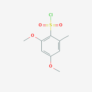 molecular formula C9H11ClO4S B2360115 2,4-Dimethoxy-6-methylbenzenesulfonyl chloride CAS No. 1044872-06-1