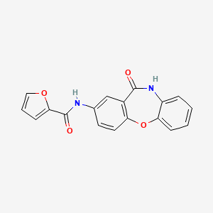 molecular formula C18H12N2O4 B2360118 N-(11-oxo-10,11-dihydrodibenzo[b,f][1,4]oxazepin-2-yl)furan-2-carboxamide CAS No. 922108-71-2