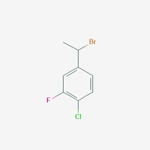 molecular formula C8H7BrClF B2360119 4-(1-Bromoethyl)-1-chloro-2-fluorobenzene CAS No. 1824058-90-3