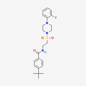 molecular formula C23H30FN3O3S B2360120 4-(tert-butyl)-N-(2-((4-(2-fluorophenyl)piperazin-1-yl)sulfonyl)ethyl)benzamide CAS No. 897613-49-9