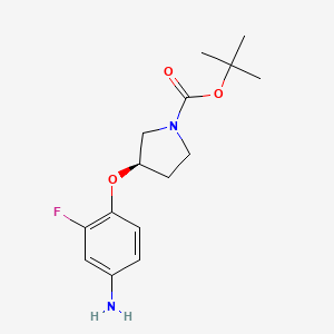 molecular formula C15H21FN2O3 B2360122 (R)-叔丁基 3-(4-氨基-2-氟苯氧基)吡咯烷-1-甲酸酯 CAS No. 1286207-81-5