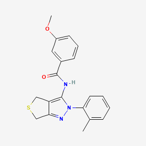 molecular formula C20H19N3O2S B2360124 3-methoxy-N-(2-(o-tolyl)-4,6-dihydro-2H-thieno[3,4-c]pyrazol-3-yl)benzamide CAS No. 396720-74-4