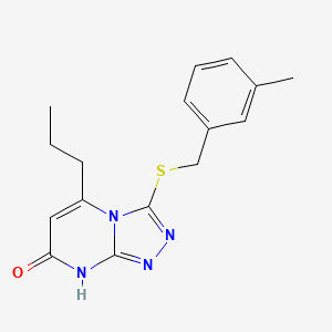 molecular formula C16H18N4OS B2360133 3-((3-methylbenzyl)thio)-5-propyl-[1,2,4]triazolo[4,3-a]pyrimidin-7(8H)-one CAS No. 891124-20-2
