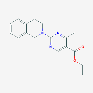 molecular formula C17H19N3O2 B2360185 ethyl 2-(3,4-dihydroisoquinolin-2(1H)-yl)-4-methylpyrimidine-5-carboxylate CAS No. 903446-37-7