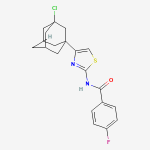 molecular formula C20H20ClFN2OS B2360253 N-[4-(3-CHLOROADAMANTAN-1-YL)-1,3-THIAZOL-2-YL]-4-FLUOROBENZAMIDE CAS No. 536736-62-6