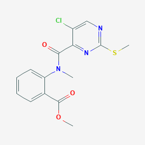 molecular formula C15H14ClN3O3S B2360292 METHYL 2-[N-METHYL5-CHLORO-2-(METHYLSULFANYL)PYRIMIDINE-4-AMIDO]BENZOATE CAS No. 898648-28-7