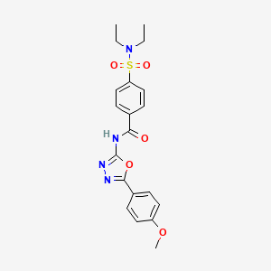 molecular formula C20H22N4O5S B2360318 4-(diethylsulfamoyl)-N-[5-(4-methoxyphenyl)-1,3,4-oxadiazol-2-yl]benzamide CAS No. 442881-09-6