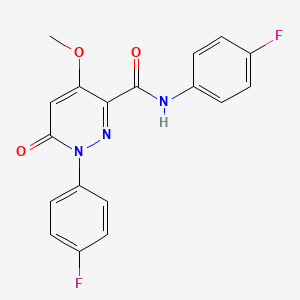 molecular formula C18H13F2N3O3 B2360343 N,1-bis(4-fluorophenyl)-4-methoxy-6-oxo-1,6-dihydropyridazine-3-carboxamide CAS No. 942005-28-9
