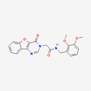 molecular formula C21H19N3O5 B2360390 N-[(2,3-dimethoxyphenyl)methyl]-2-{6-oxo-8-oxa-3,5-diazatricyclo[7.4.0.0^{2,7}]trideca-1(9),2(7),3,10,12-pentaen-5-yl}acetamide CAS No. 1207040-84-3