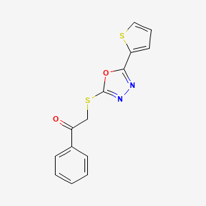 1-Phenyl-2-((5-(thiophen-2-yl)-1,3,4-oxadiazol-2-yl)thio)ethanone