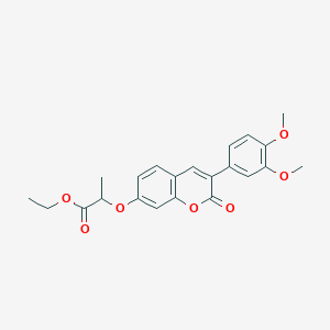 molecular formula C22H22O7 B2360405 Ethyl 2-[3-(3,4-dimethoxyphenyl)-2-oxochromen-7-yloxy]propanoate CAS No. 869080-92-2