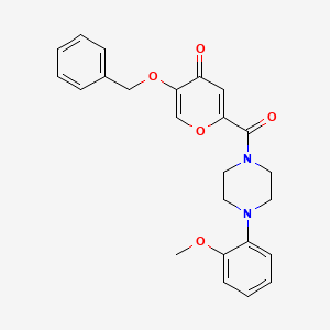 molecular formula C24H24N2O5 B2360421 5-(benzyloxy)-2-(4-(2-methoxyphenyl)piperazine-1-carbonyl)-4H-pyran-4-one CAS No. 1021134-50-8
