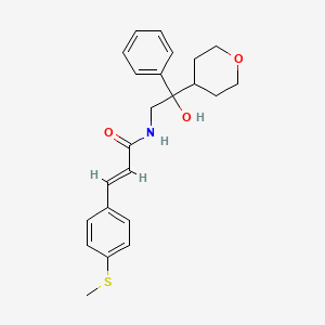 molecular formula C23H27NO3S B2360432 (E)-N-(2-hydroxy-2-phenyl-2-(tetrahydro-2H-pyran-4-yl)ethyl)-3-(4-(methylthio)phenyl)acrylamide CAS No. 2035018-26-7