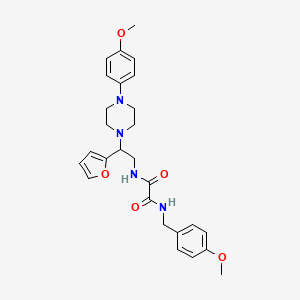 molecular formula C27H32N4O5 B2360433 N1-(2-(furan-2-yl)-2-(4-(4-methoxyphenyl)piperazin-1-yl)ethyl)-N2-(4-methoxybenzyl)oxalamide CAS No. 877634-00-9
