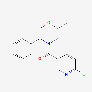 molecular formula C17H17ClN2O2 B2360451 (6-Chloropyridin-3-yl)-(2-methyl-5-phenylmorpholin-4-yl)methanone CAS No. 1436138-25-8